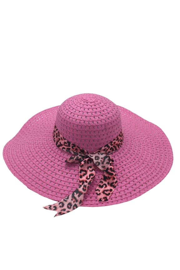 Beach Hats for Women CQXIDFH Women Foldable Straw Sun Hat, Woven Beach Travel Headgear, UV Protection Wide Brim Summer Outdoor Hat, Bucket Hats (Hot Pink, One Size)