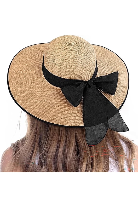 Womens Sun Hat, Wide Brim UPF 50+ UV Sun Outdoor Protection Summer Straw Hat Packable Foldable Beach Sun Straw Hats
