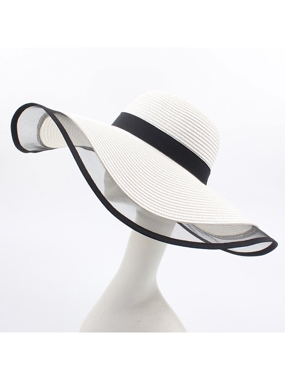 Beach Hats for Women Big Straw Wide Brim Summer Hat Floppy Cap Sun Hat UPF 50+