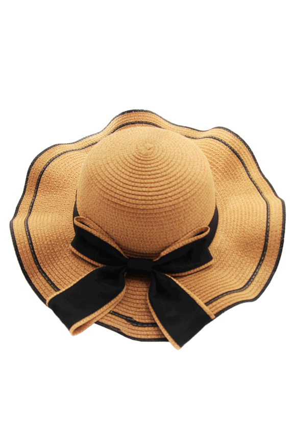 Beach Hats for Women Big Straw Wide Brim Summer Hat Floppy Foldable Roll up Cap Sun Hat UPF 50+ Light coffee color