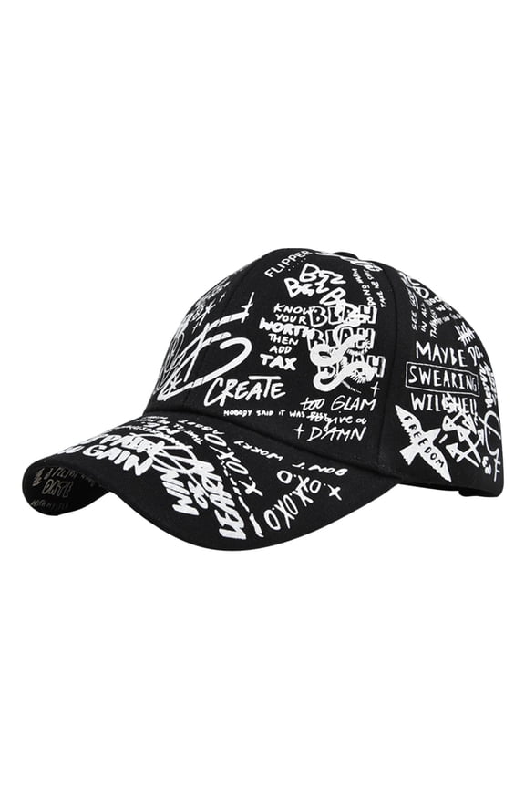 Beach Hats for Women Regular Youth Retro Letters Colorful High Street Caps for Women,Black,One Size