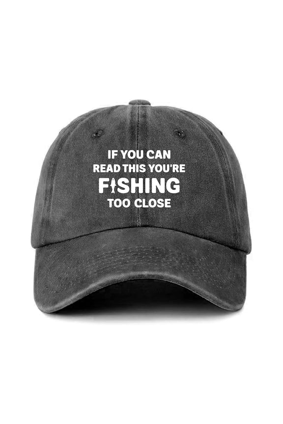 Beach Hats for Women Unisex Funny If You Can Read This Too Close Adjustable Baseball Cap Grey One Size