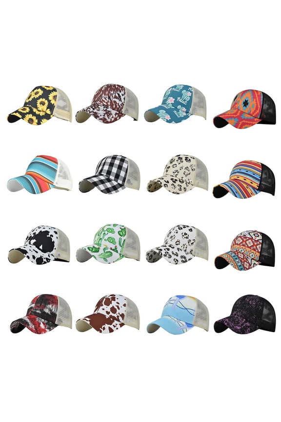 Beach Hats for Women Unisex Ponytail Breathable Mesh Quick Dry Baseball Cap J One Size