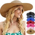 thumbnail image 1 of Beach Hats for Women, Wide Brim Sun Straw Hat for Women UPF 50+ UV Sun Protection Sun Hat Foldable Roll up Cap, 1 of 6