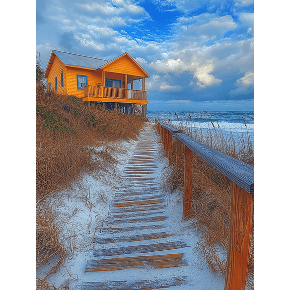 Beach House Canvas Wall Art Perfect for Living Room Bedroom Bathroom Office and Hallway Decor.