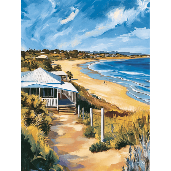 Beach House Canvas Wall Art Perfect for Living Room Bedroom Bathroom Office and Hallway Decoration.