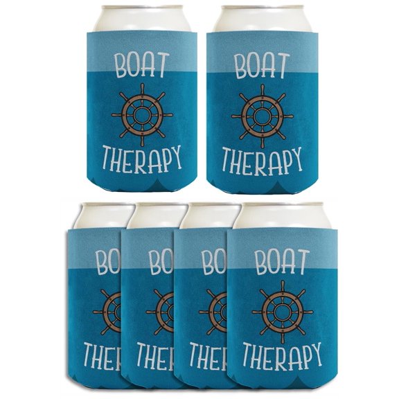 Beach House Gifts Nautical Theme Boat Relief 6-Pack Can Drink Sleeves