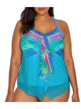 Beach House Plus Size Julie Tankini Top - Between the Lines