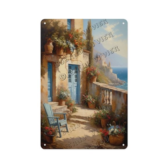 Beach House Seaside Farmhouse Wall Art 8x12 Inch Rustic Coastal Decor for Living Room, Kitchen, or Bedroom