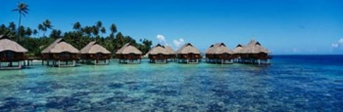 Beach Huts Bora Bora French Polynesia Canvas Art - Panoramic Images (37 x 12)