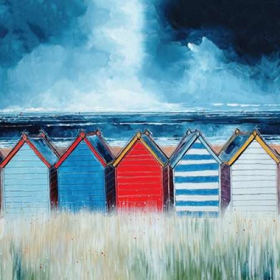 Beach Huts I Canvas Art - Stuart Roy (24 x 24)