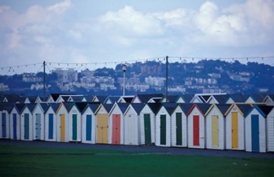 Beach Huts of Paignton Devon England Canvas Art - Nik Wheeler DanitaDelimont (24 x 15)