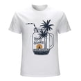 thumbnail image 1 of Beach In Cocktail Jar. Taste Of Summer Vintage T-shirt Mens Cotton Classic Crewneck Short Sleeve Tees Unisex White S, 1 of 5