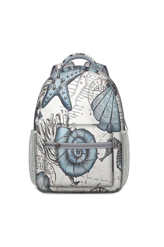 Beach Inspired Waterproof Student Backpack - Breathable Ergonomic Backpack with Adjustable Straps & Organized Storage for Commuters