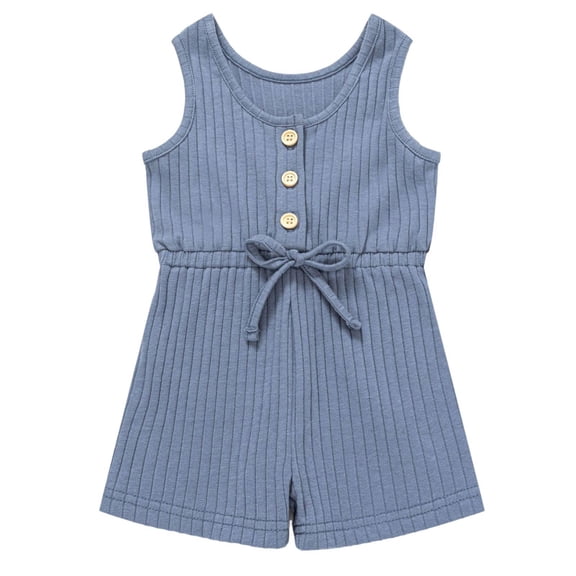 Beach Jumpsuit for Kids Baby Toddler Girls Romper Summer Sleeveless Bow Cotton Bodysuit for 6M to 4Y Kids