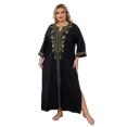 thumbnail image 1 of Beach Kaftan Dresses for Women Plus Size Caftan Loungewear Mexican Embroidered Dress Long Beach Tunic Summer Elegant Vacation Outfit Long Sleeve Robe, 1 of 10