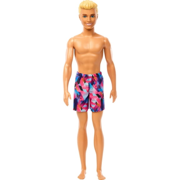 Beach Ken Doll with Blond Hair Wearing Purple Swimsuit by Barbie