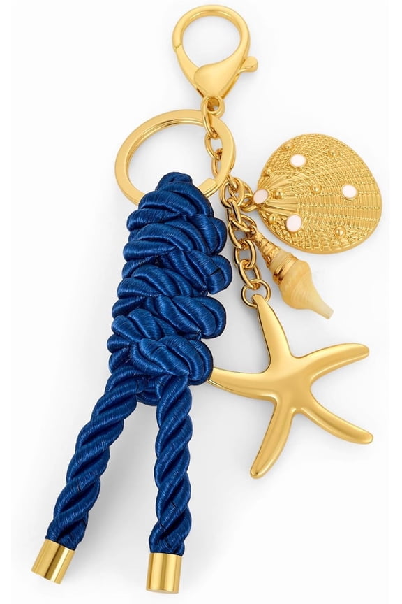Beach Keychain Bag Charms for Women Gold Plated Starfish Shell Keychain Purse Charms Summer Jewelry Bag Accessories