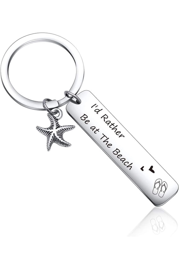 Beach Keychain Coastal Keychain I'd Rather Be at The Beach