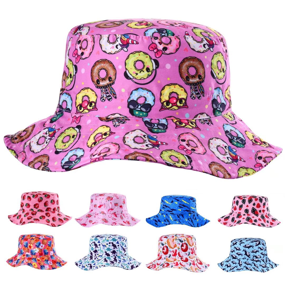 Beach Kids Sun Hat Protection Wide Brim Summer Bucket Hats Cute Fishing  Hats for Girls Boys