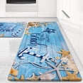 thumbnail image 1 of Beach Kitchen Rugs Set 2 Piece Coastal Kitchen Mat Anti Fatigue Cushioned, Non-Slip Waterproof Kitchen Mats for Floor Ocean Comfort Standing Mat for Kitchen Home, 18'''' x 48'''' and 18'''' x 30'''', 1 of 6