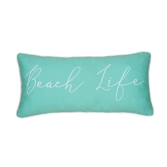 Beach Life Embroidered Pillow