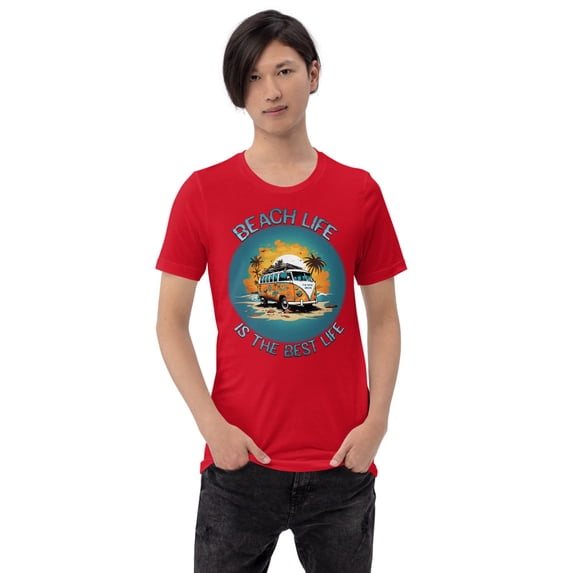 Beach Life Is The Best Life Design Unisex T-shirt (Red, S)