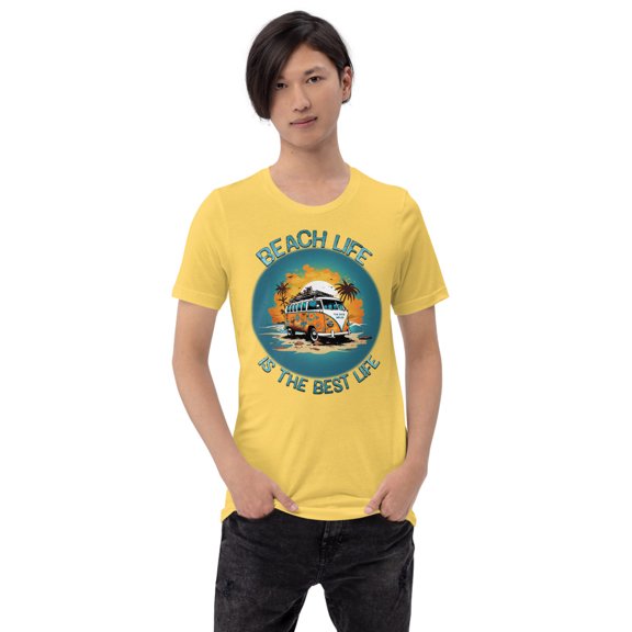 Beach Life Is The Best Life Design Unisex T-shirt (Yellow, L)