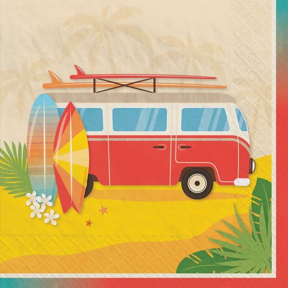 Beach Life Paper Beverage Napkins 100 Per Pack