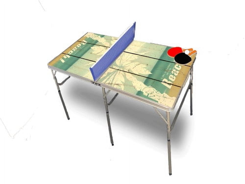 Beach Life Portable Table Tennis Ping Pong Folding Table w/Accessories