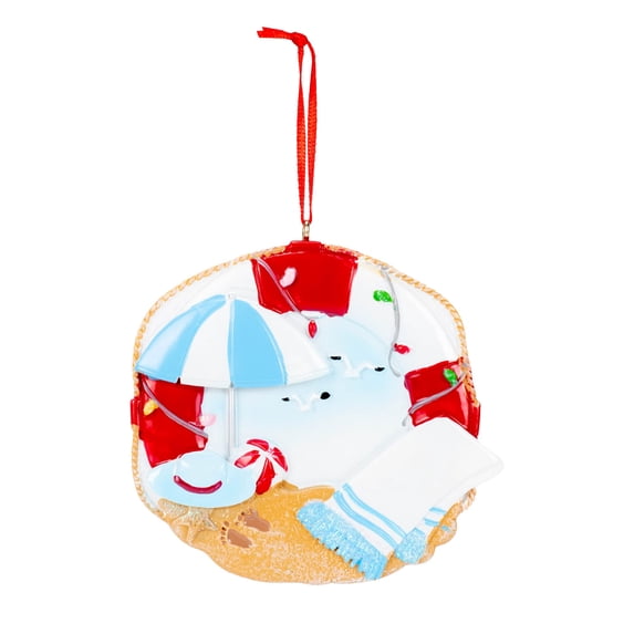 Beach Life Preserver Ornament For Personalization