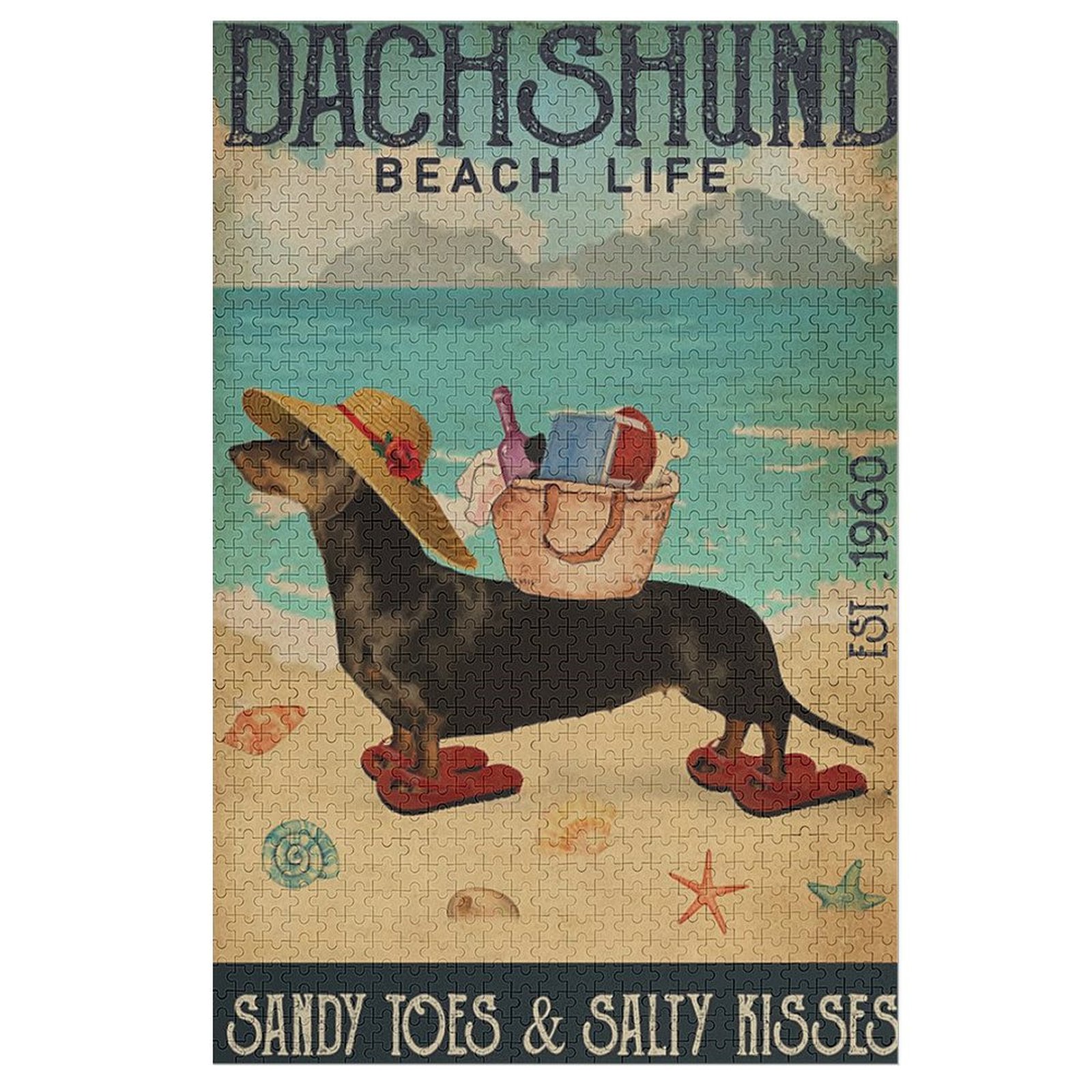 Beach Life Sandy Toes Dachshund Jigsaw Puzzles 1000 Pieces For Adults