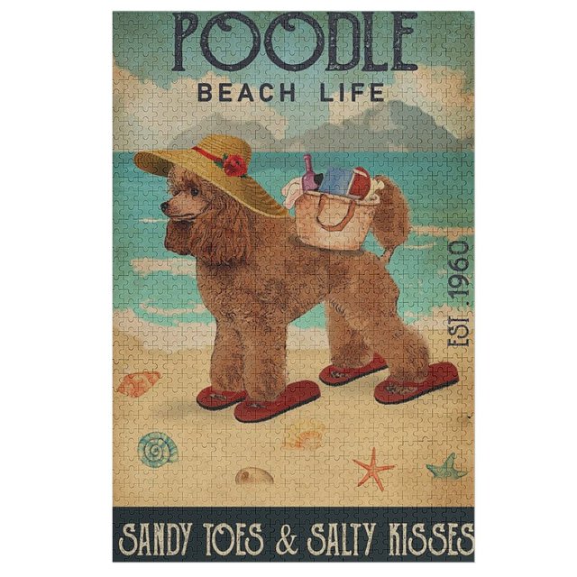 Beach Life Sandy Toes Poodle Jigsaw Puzzles 1000 Pieces For Adults Home