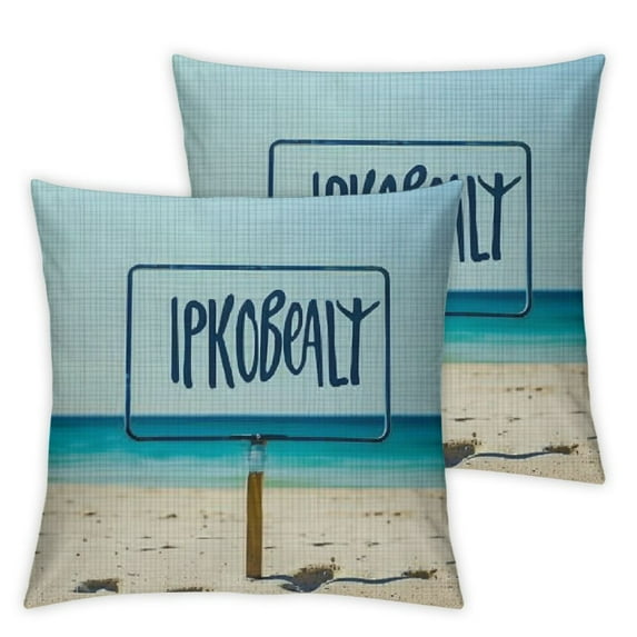 Beach Life Throw Pillow Cover Nautical Decoration Cushion Case,Blue Square Beach Decorative Pillow Case for Beach Bedroom Bed Outdoor Couch Sofa