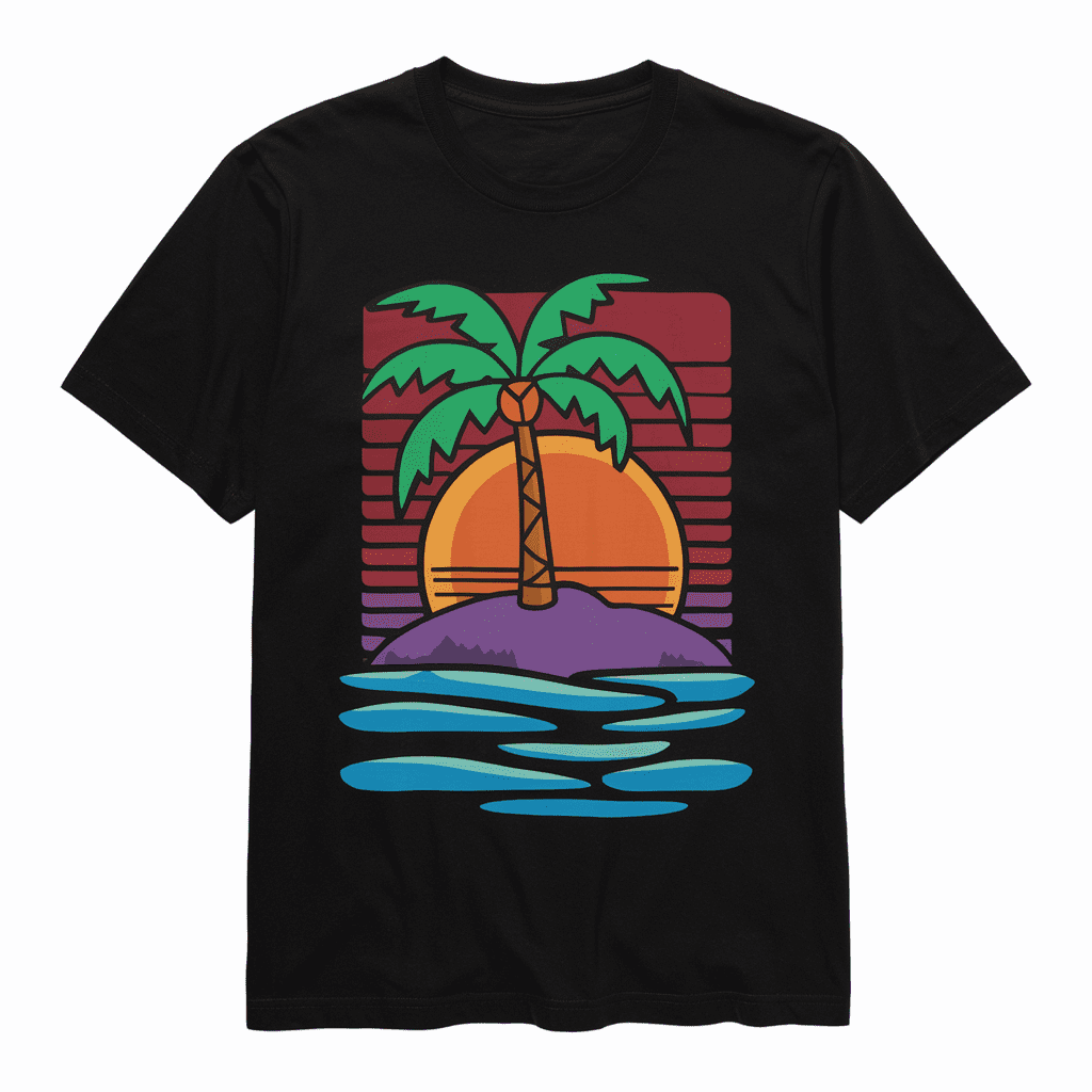 Beach Life Tropical Vibes Sunset Palm Trees Tee Sunshine Summer Vibes ...