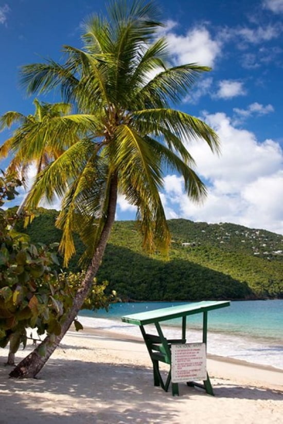 Beach Lifeguard post St Thomas US Virgin Islands Canvas Art - Brian Jannsen DanitaDelimont (19 x 29)