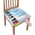 thumbnail image 1 of Beach Light-House Chair Seat Covers for Dining Room Stretch Chair Seat Covers Set of 6, Chair Seat Protector Cushion Slipcovers for Kitchen Restaurant Office Summer Ocean Sea Gull Watercolor, 1 of 6