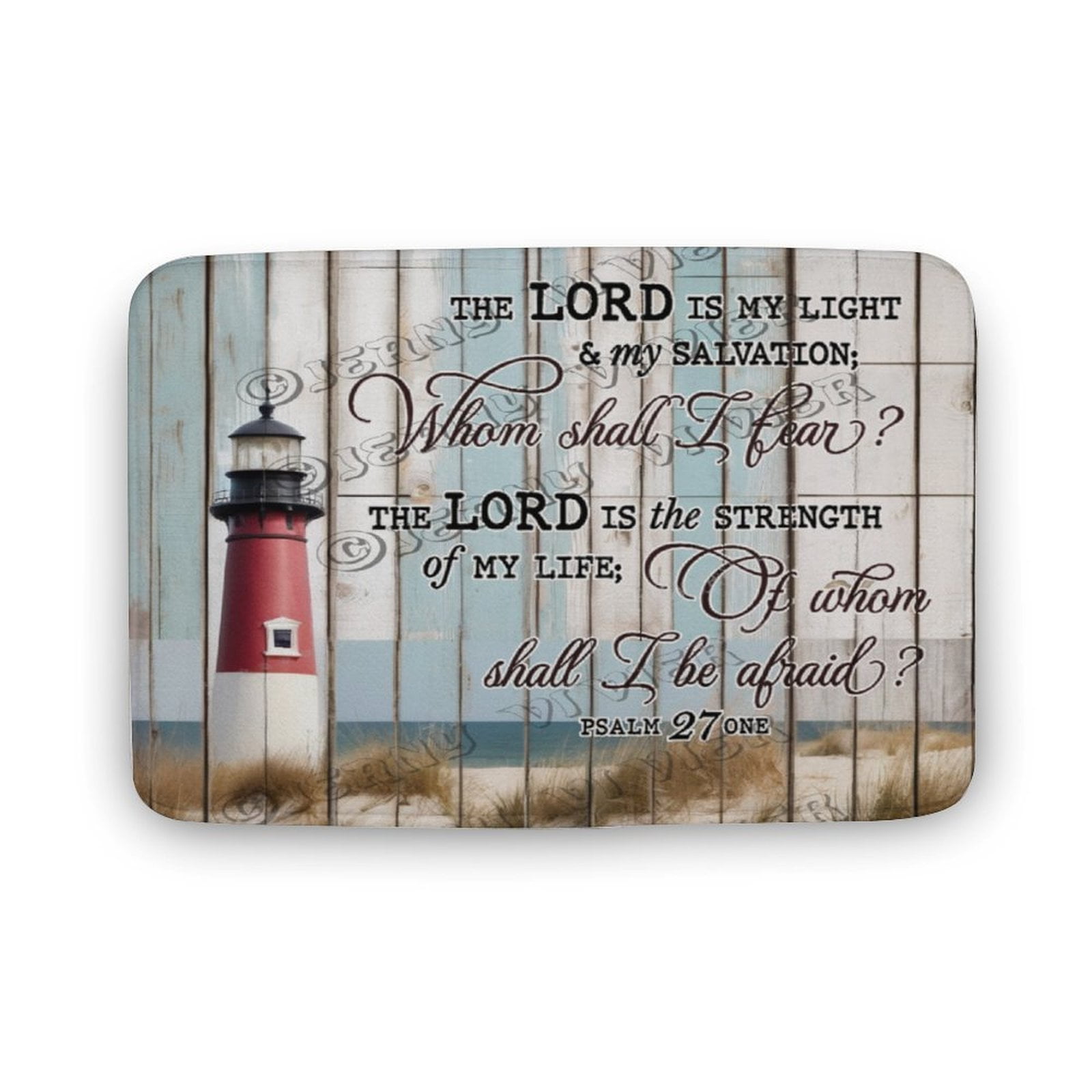 Beach Lighthouse Coastal Pattern Bath Mat,Plush Bathroom Decor Mat with ...