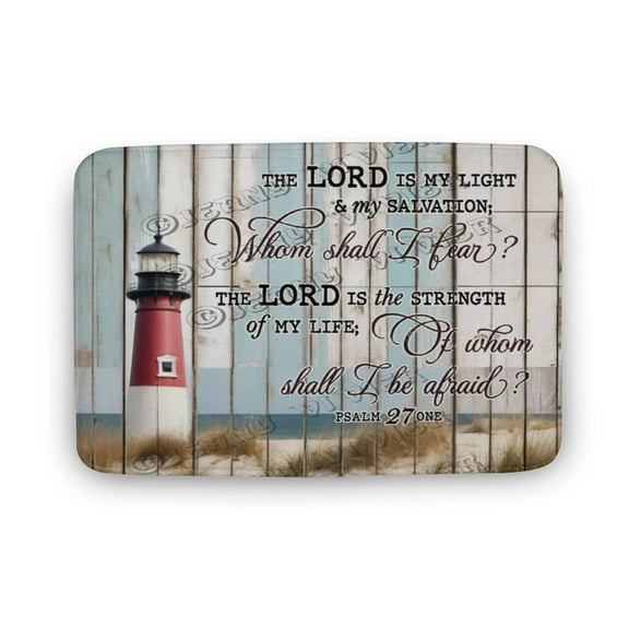 Beach Lighthouse Coastal Pattern Bath Mat,Plush Bathroom Decor Mat with Non Slip Backing,Bath Rugs for Bathroom, Great for Bath, Shower, Bedroom, Kitchen 20"x32"