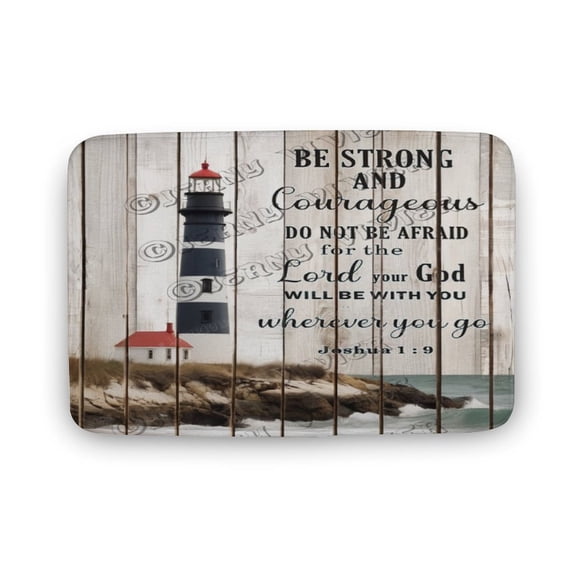Beach Lighthouse Coastal Pattern Bath Mat,Plush Bathroom Decor Mat with Non Slip Backing,Bath Rugs for Bathroom, Great for Bath, Shower, Bedroom, Kitchen, Office or Door Mats 16"x24"