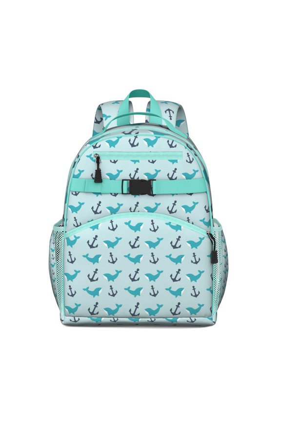 Beach & Lighthouse Print Waterproof Backpack - Breathable Ergonomic Design for Students Carrying Heavy Loads