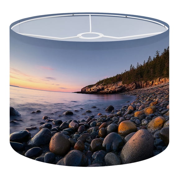 Beach Linen Drum Lampshades Rocky Coast Maine Autumn 13"x13"x10" Light Shade for Table Lamps Floor Lamps Drum Lamp Shades Lampshade Replacement Assembly Required