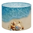 thumbnail image 1 of Beach Linen Drum Lampshades Seashell summer beach sea water Summer Summer time 13"x13"x10" Light Shade for Table Lamps Floor Lamps Drum Lamp Shades Lampshade Replacement Assembly Required, 1 of 8