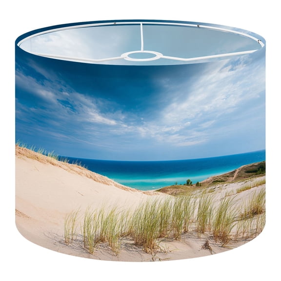 Beach Linen Drum Lampshades sleeping bear dunes northern michigan lake michigans 13"x13"x10" Light Shade for Table Lamps Floor Lamps Drum Lamp Shades Lampshade Replacement Assembly Required