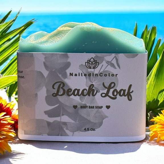 Beach Loaf Scented Bar Soap, Bath Soap, Women, Teens, Men, Fragrance, Clean 4.5 oz Bar by NailedInColor