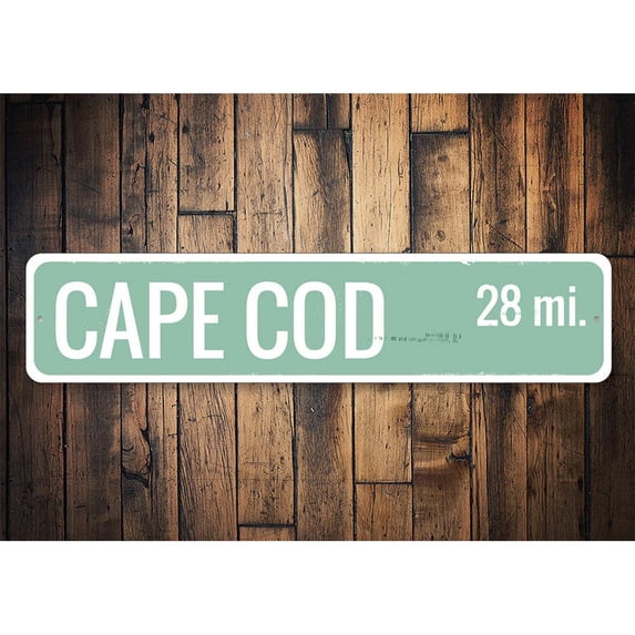 Beach Location Mileage Novelty Decor, Metal Wall Sign - 4x18 Inches