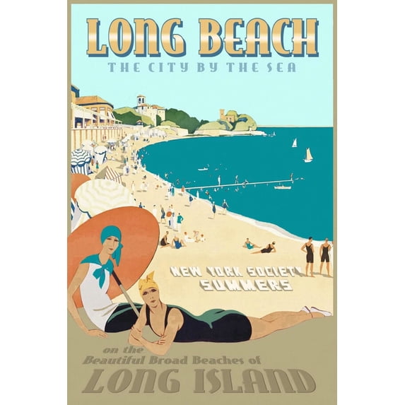 Long Point Bech Beach Long Island New York South Shore Retro Office Poster , Poster ...