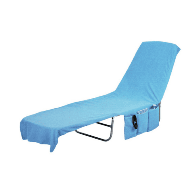 Beach Lounge Chair Cover Towel Tote Bag - Blue