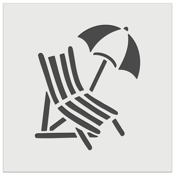 Beach Lounge Chair and Umbrella DIY Cookie Wall Craft Stencil - 3.5 Inch