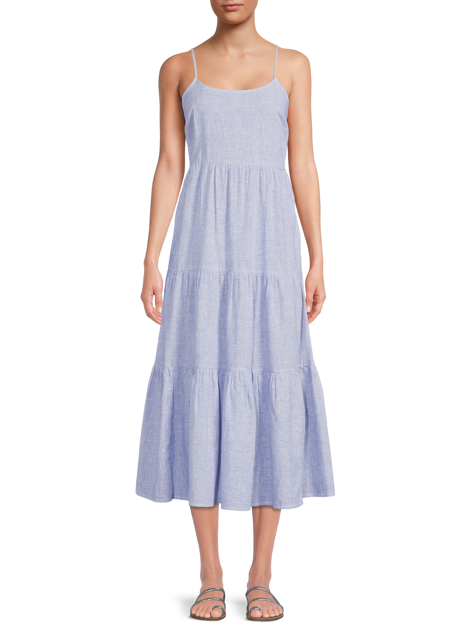 beach lunch lounge striped dress Women's Adjustable Strap Tier Purple Ball Gown Sweet Summer 1 2026 Designed with classic vertical neck:18 Button down